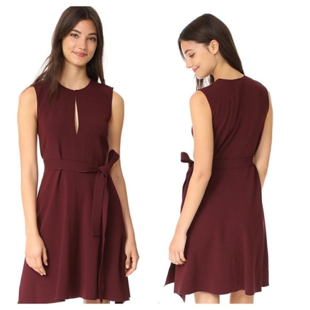 NWT Theory Desza B Dress in Dark Currant Crepe 2